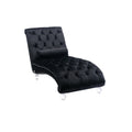 Black velvet chaise lounge — front view