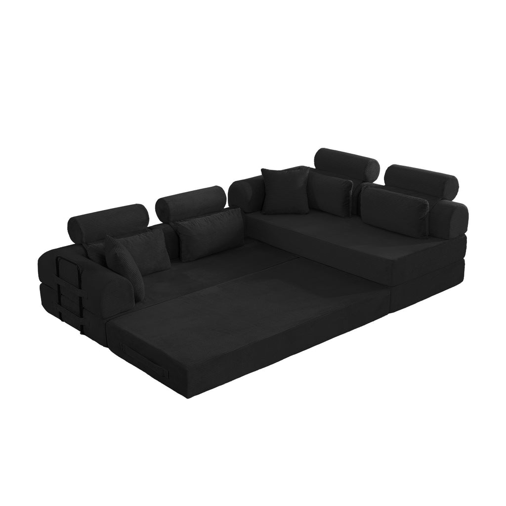 Modular sofa modules separated for easy moving