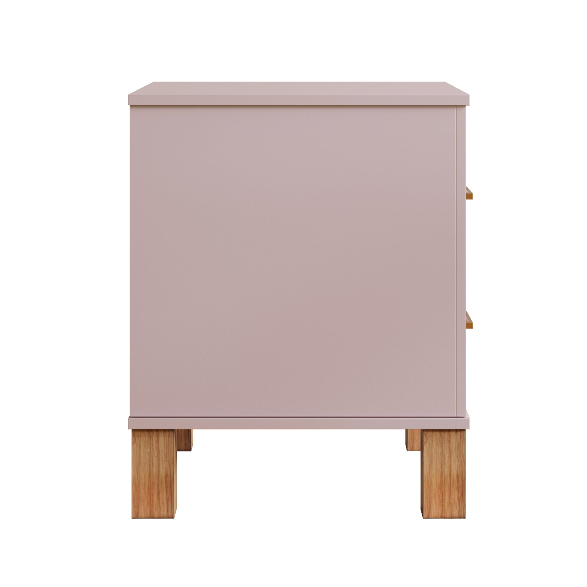 2 Drawer Nightstand, Premium Wood Storage with Elegant Fluted Design, Solid Wood Legs Nightstand with Metal Handle, Tall Bedside Table for Bedroom Living Room, White