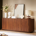 Walnut wave pattern sideboard TV stand — front view