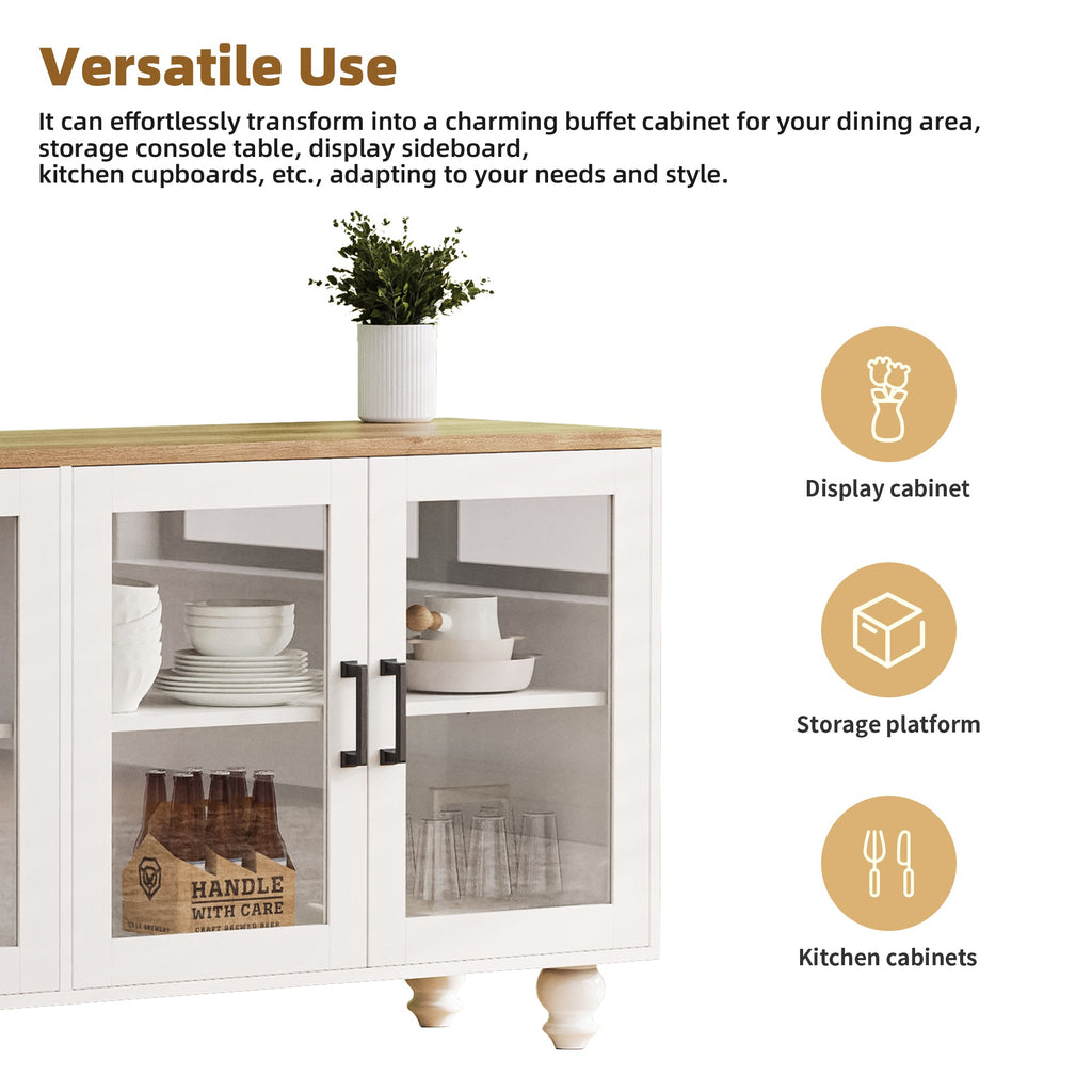 Farmhouse Entertainment Center with Gourd Legs — for TVs Up to 70"