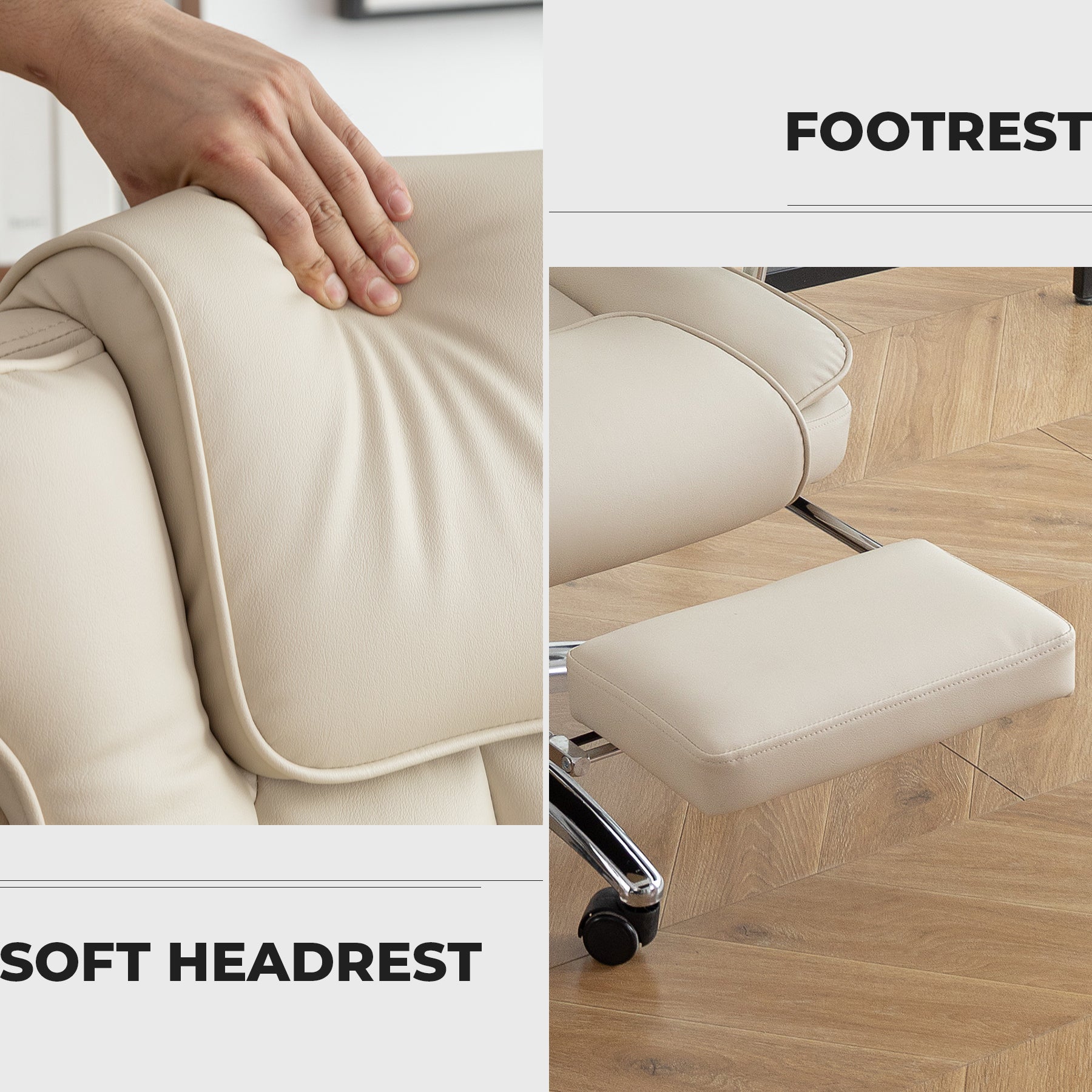 Leather office chair five-star base and wheels