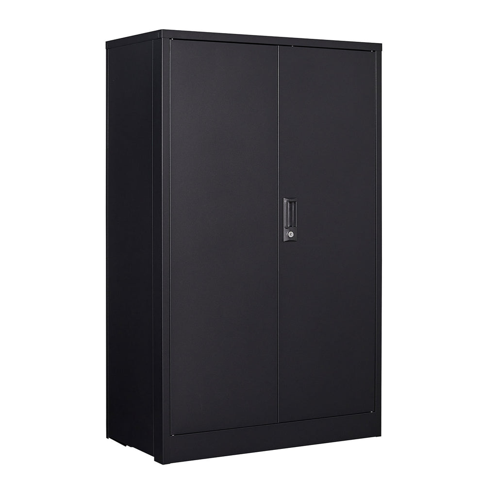 Garage storage cabinet locking doors detail
