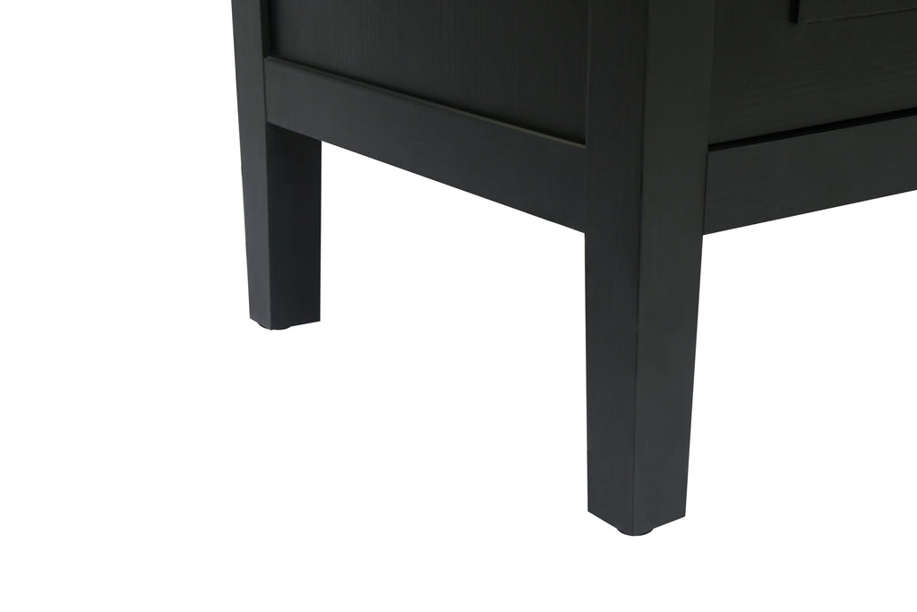 Antique black sideboard adjustable shelf interior detail