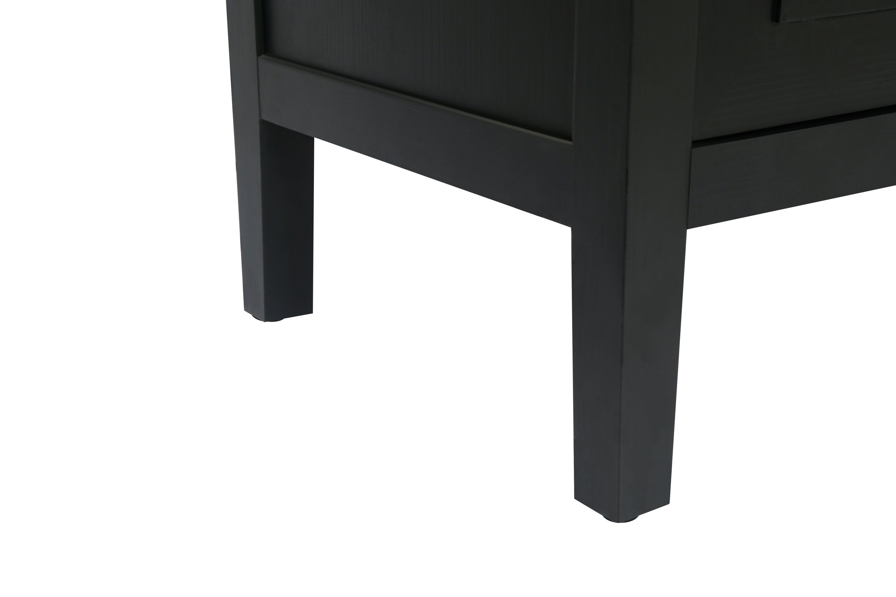 Antique black sideboard adjustable shelf interior detail
