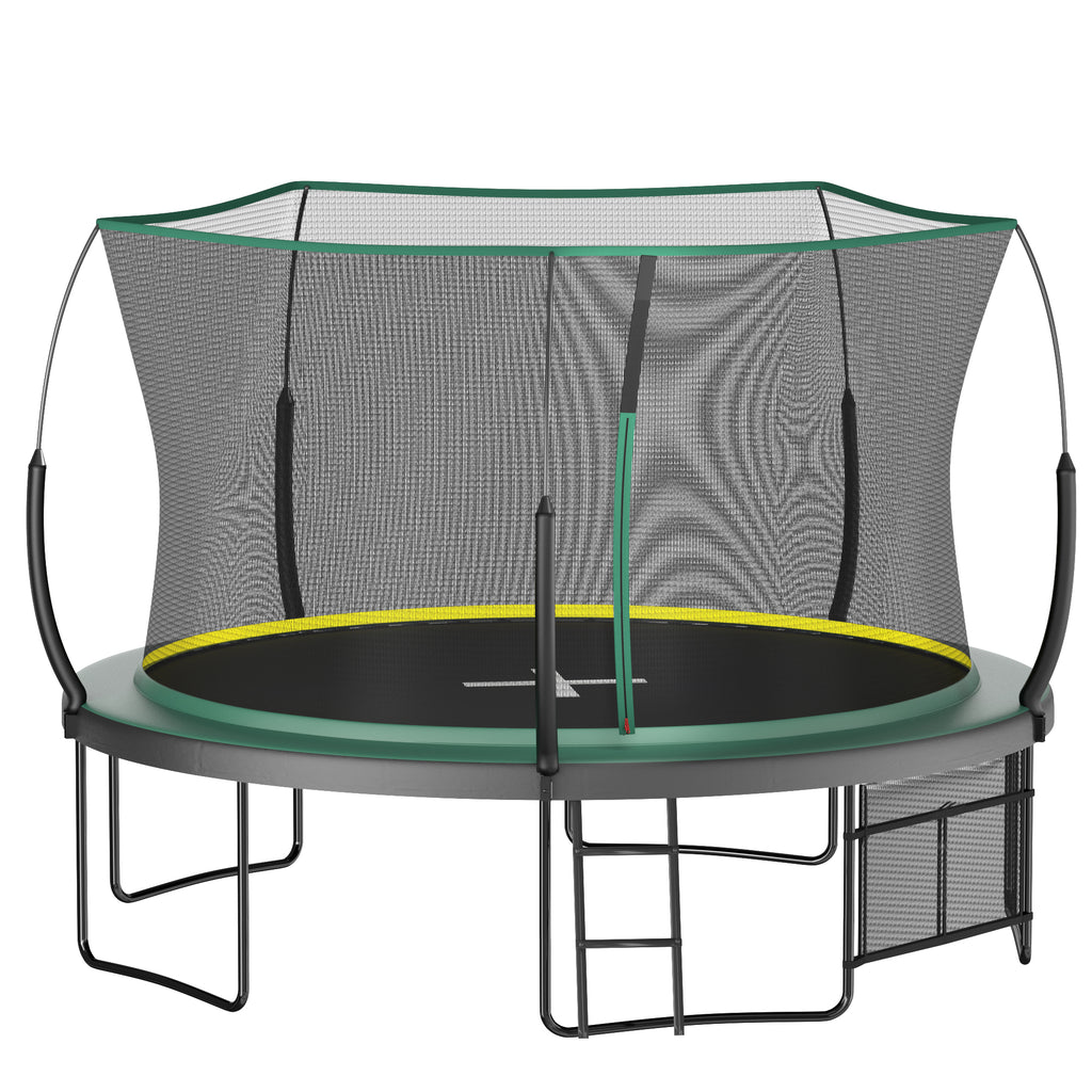 12 ft springfree trampoline zippered no-gap safety net enclosure detail
