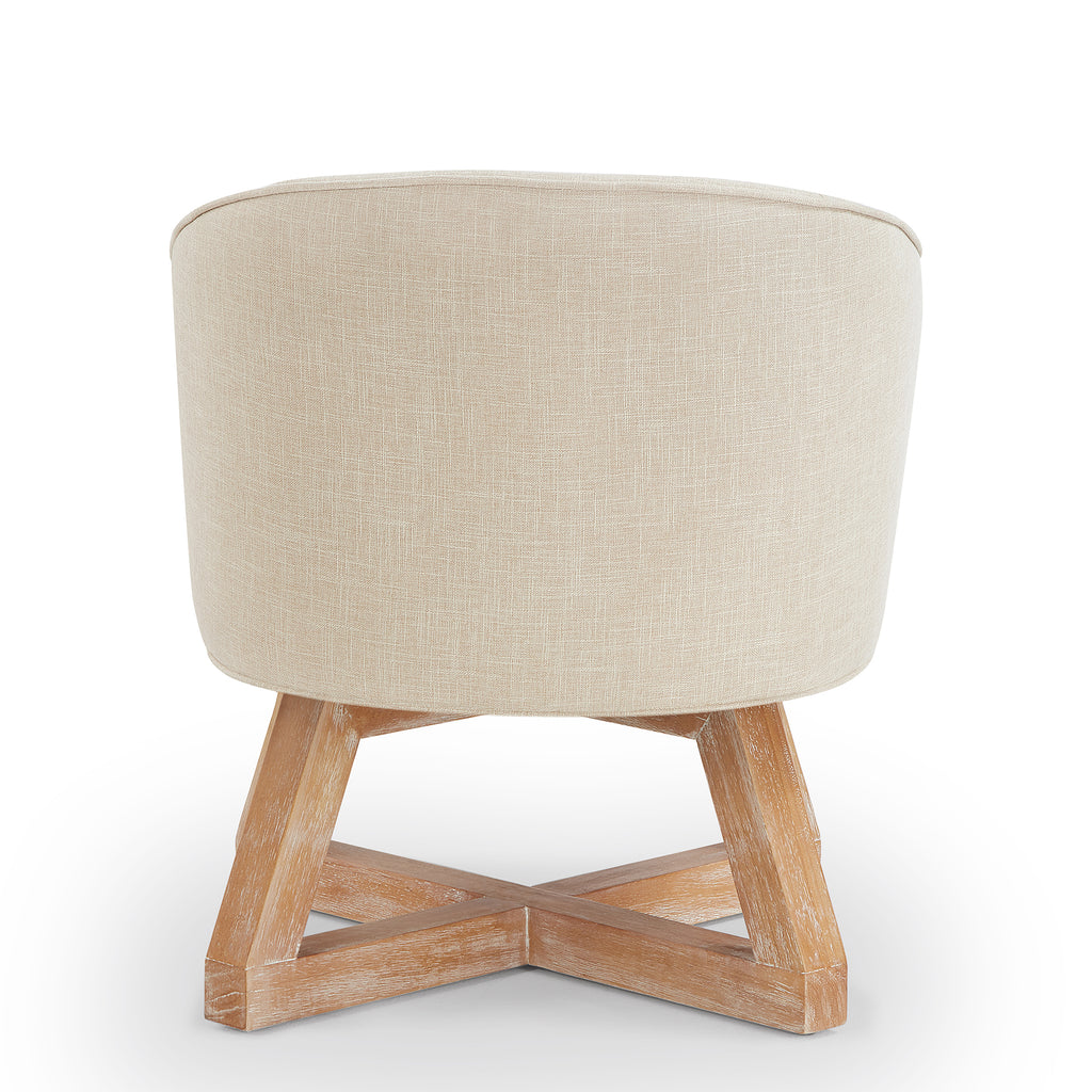 Classic swivel chair curved backrest detail