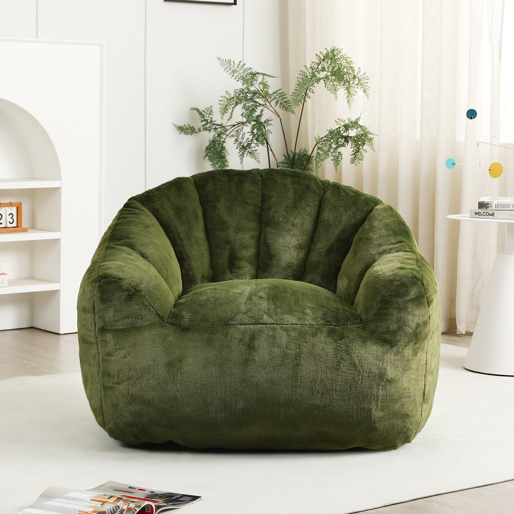 Green faux fur upholstery close-up