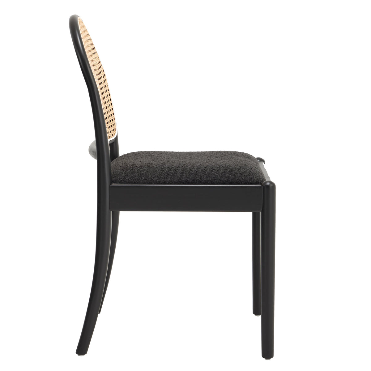 Rattan Dining Chairs Set of 2, Upholstered Linen Dining Room Chairs with Backrests, Modern Kitchen Chairs with Wood Legs for Dining Room, Beige