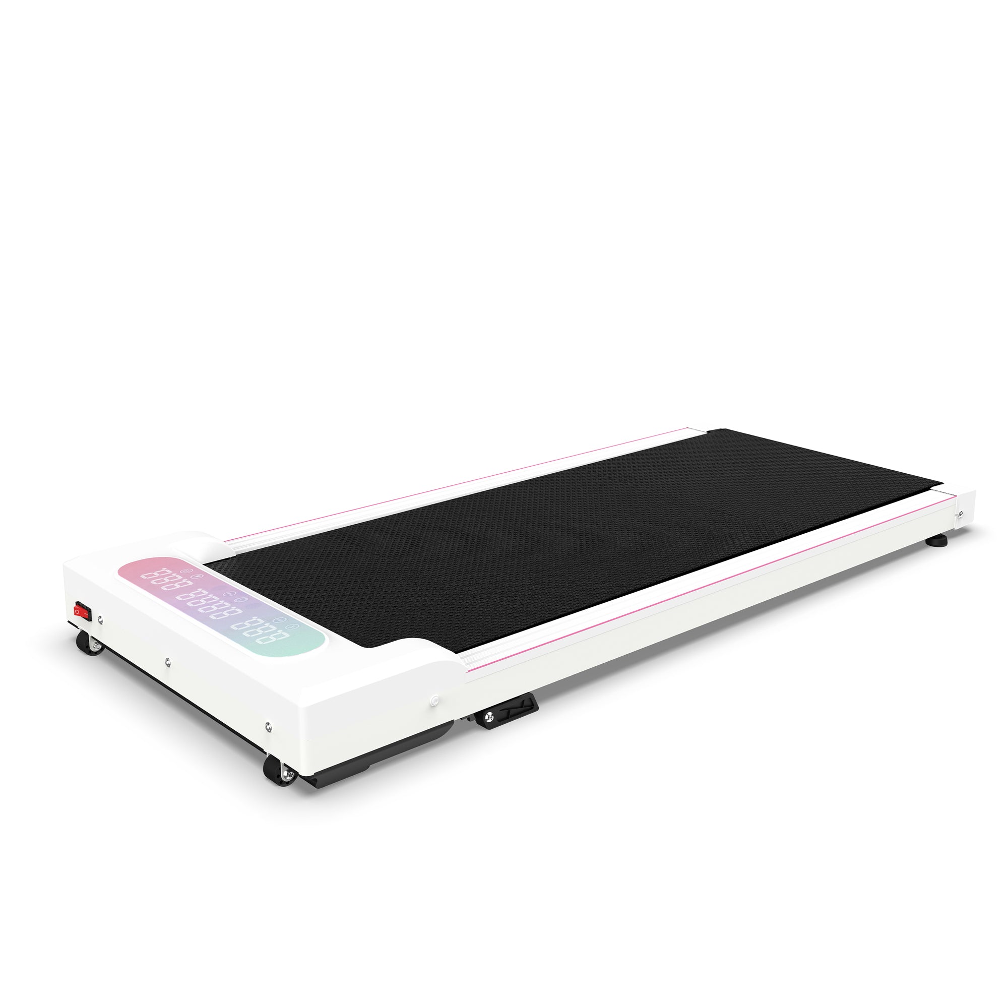 White foldable treadmill handle bar incline under desk walking pad — product photo