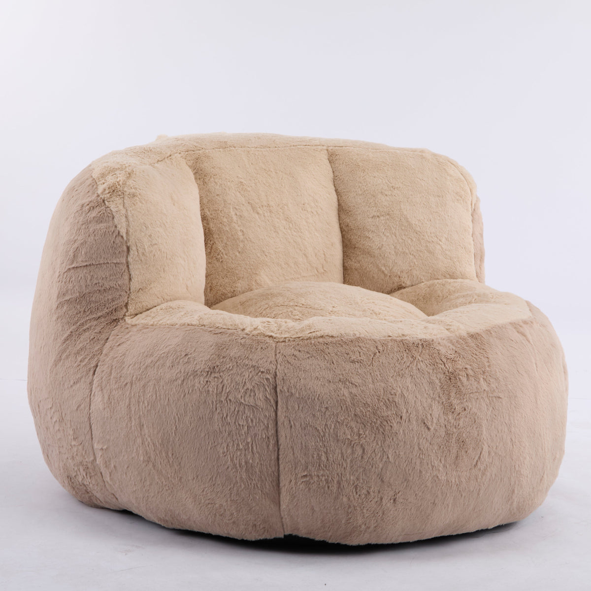 Oversized Bean Bag Chairs,Multicolor Faux Fur Couch Filled with Shredded Sponge,Large Lounger Sofa For Living Room,No Assembly Required , Pink+White+Purple