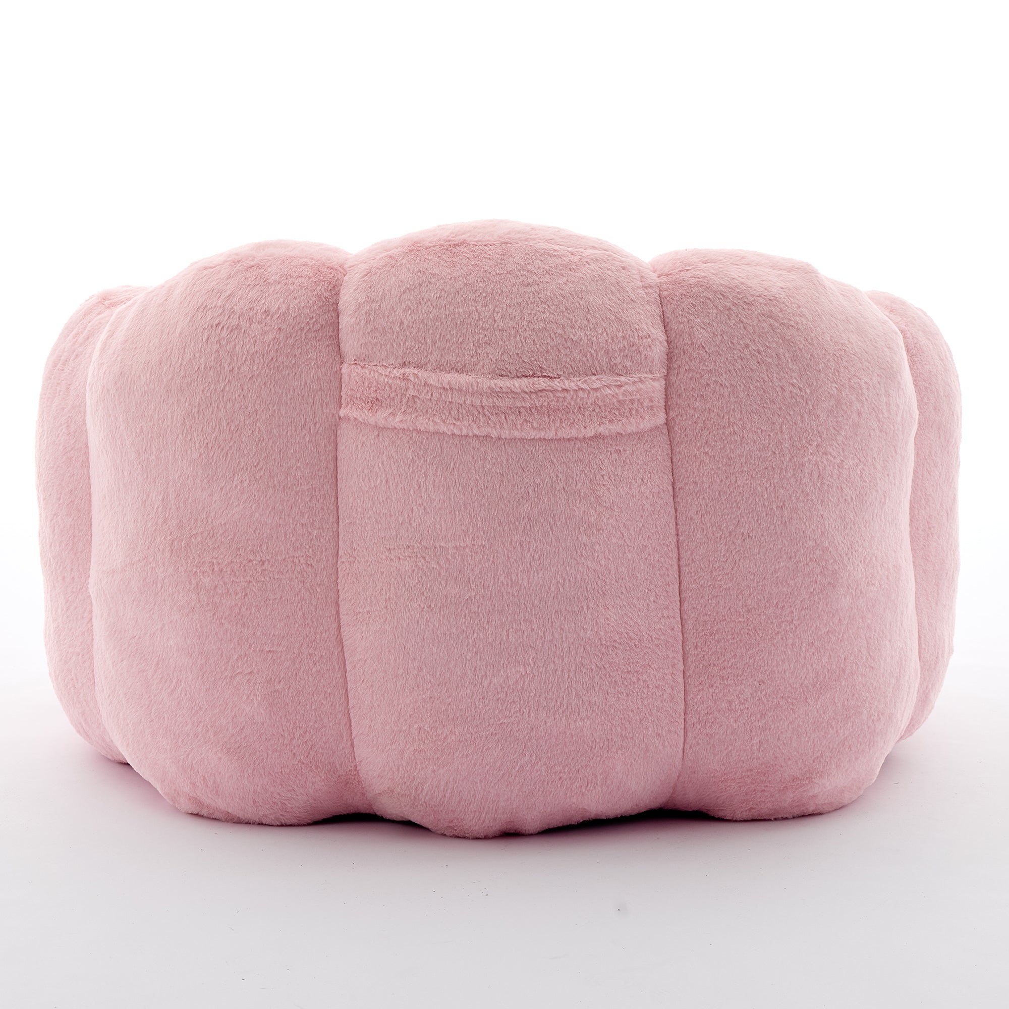 Faux Fur Lotus Compression Bean Bag Floor Chair — Pull Ring, 43.7" Wide