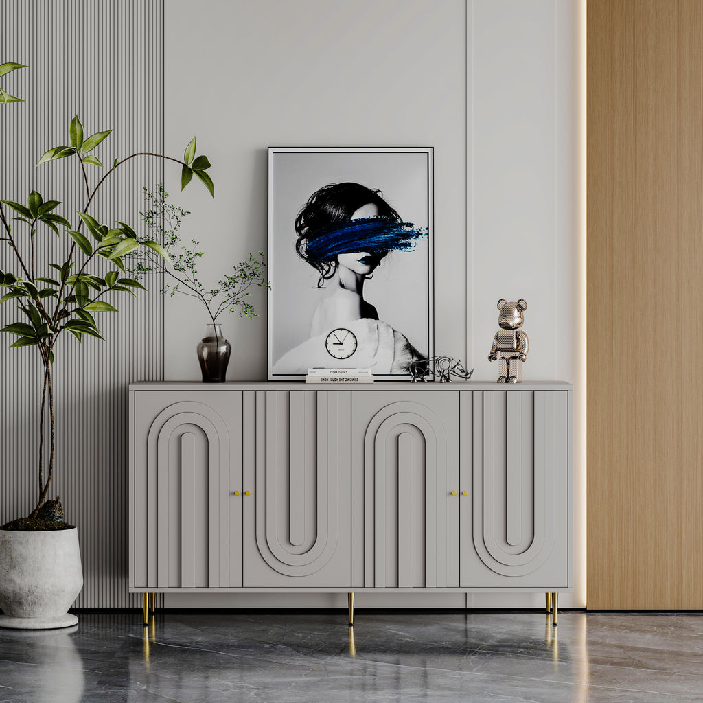 60 inch contemporary sideboard with four doors — full overview