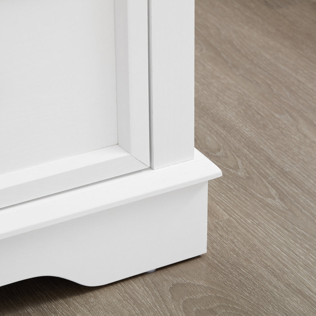 White 6-drawer dresser drawer interior storage