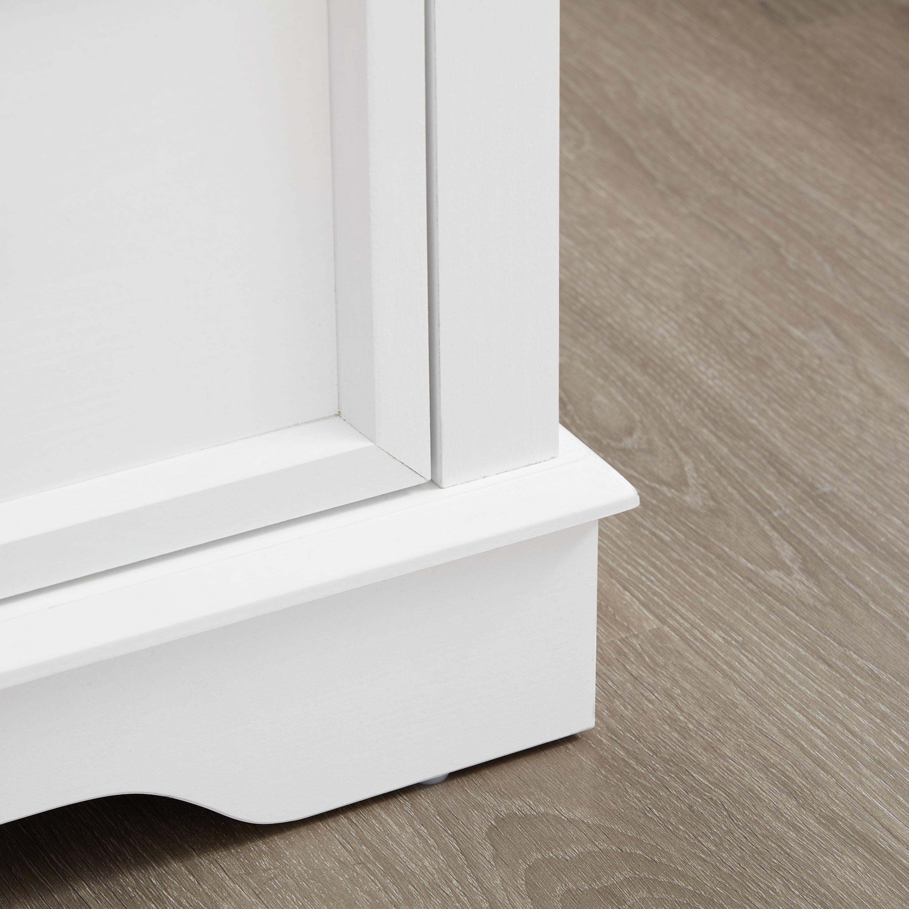 White 6-drawer dresser drawer interior storage