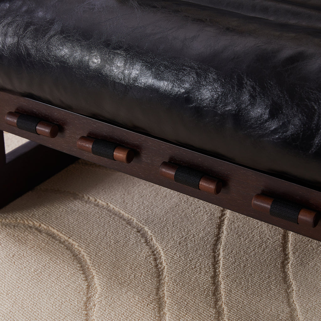 Leather chair with removable cushion cover