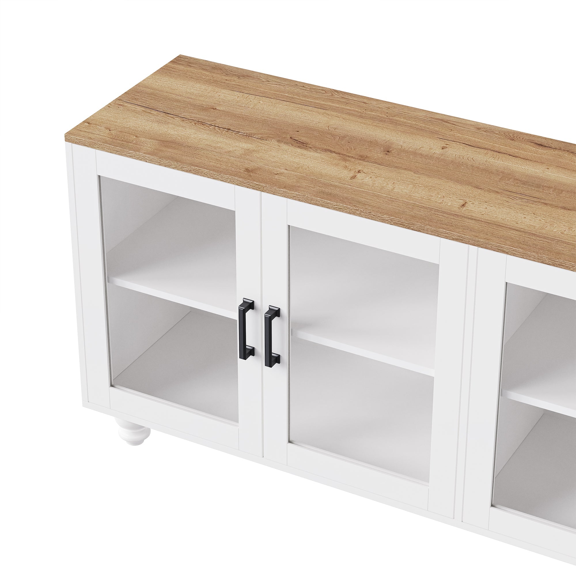 Farmhouse Entertainment Center with Gourd Legs — for TVs Up to 70"
