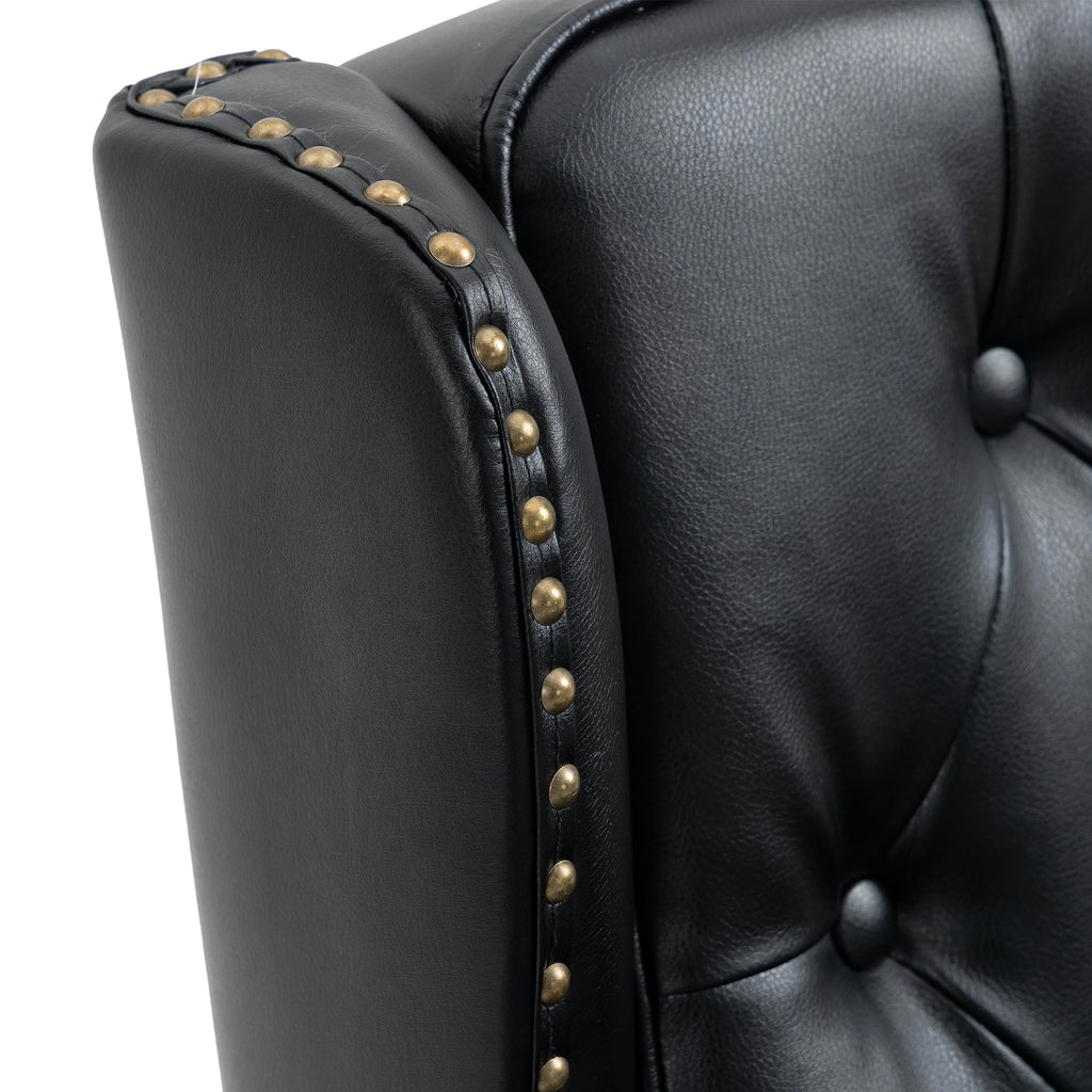 Black leather armchair product photo