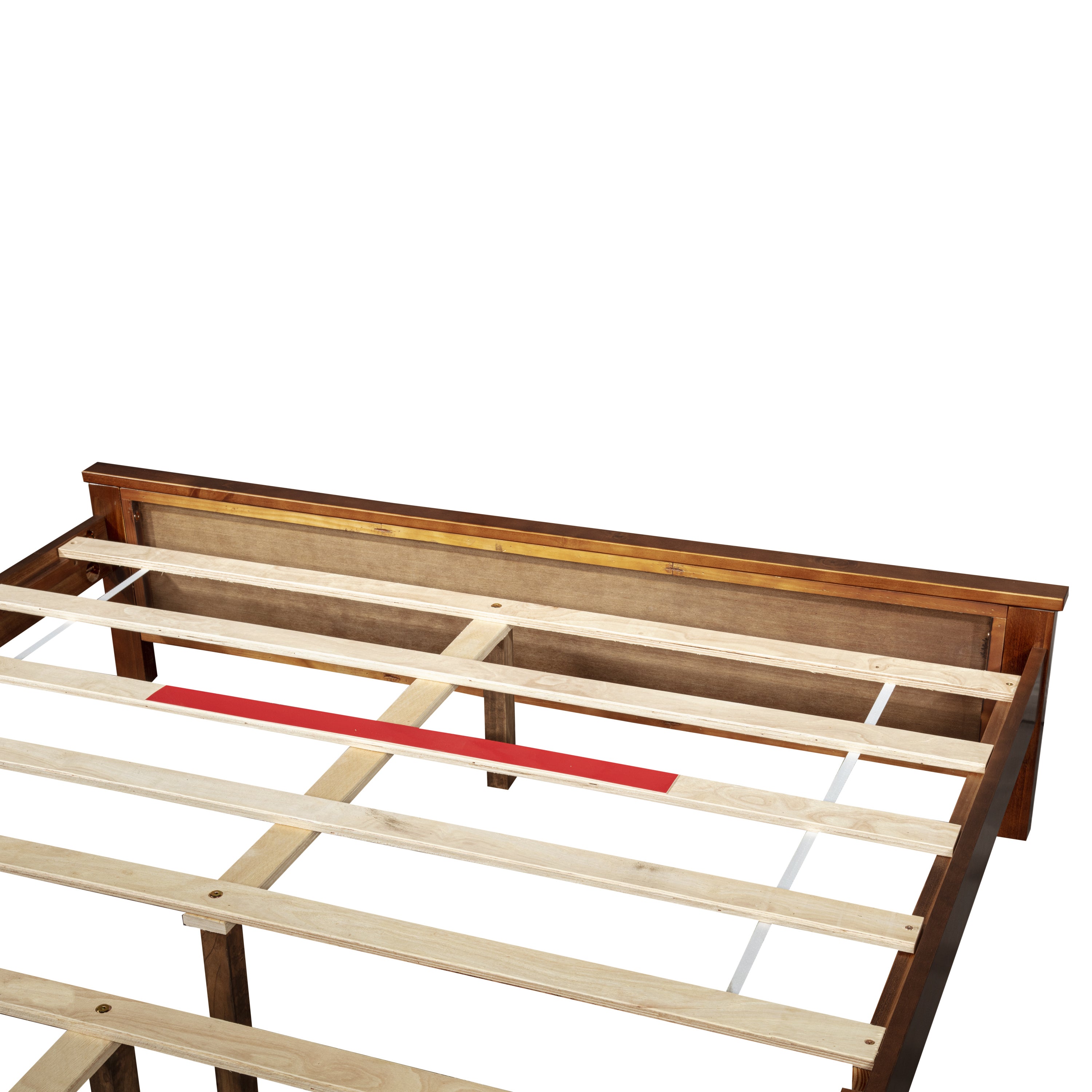 Farmhouse Style Queen Size Bed with Barn Door Designed Headboard and Footboard, Pinewood Bed with Strengthened Bed Frame ,White