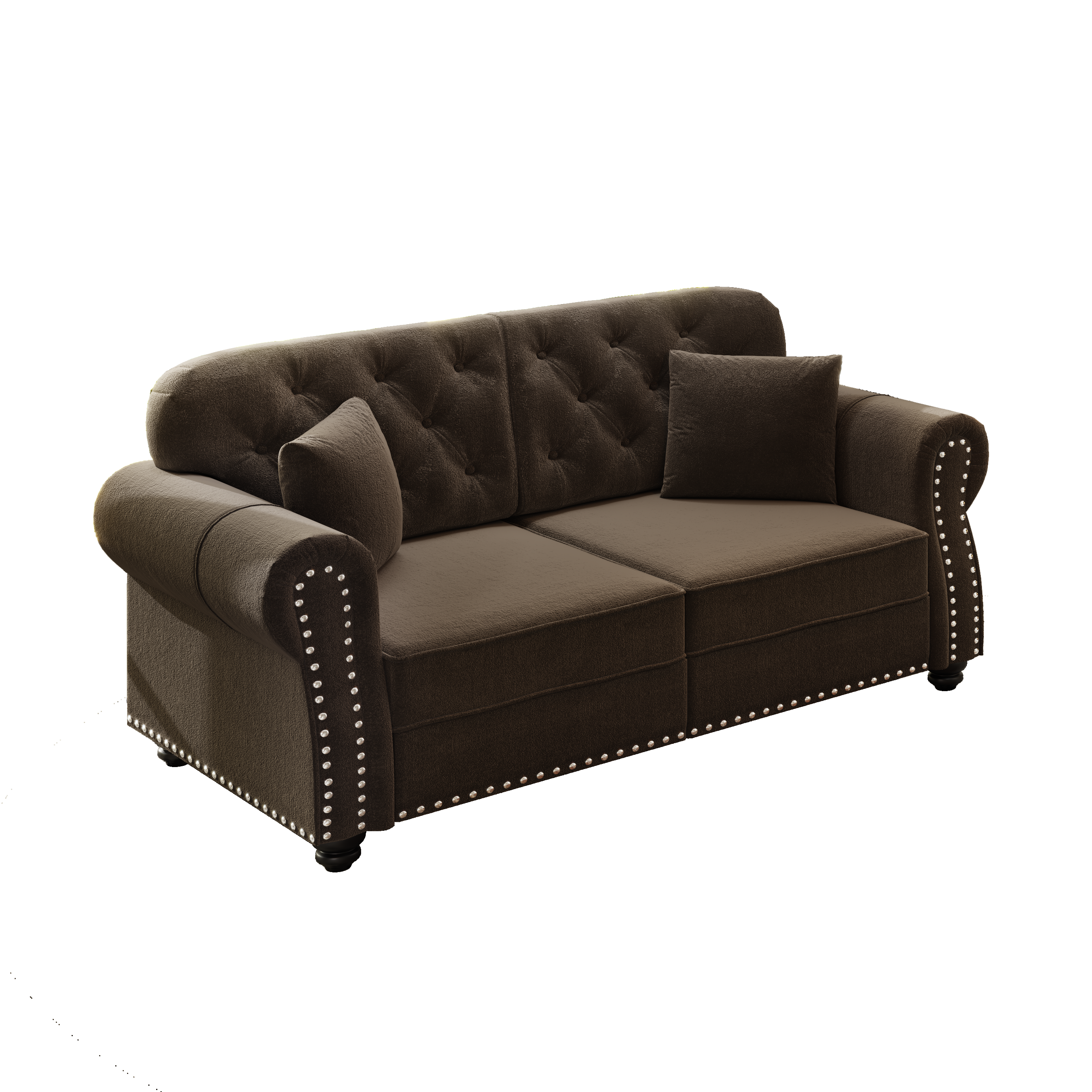 Brown Chesterfield sofa dimensions reference