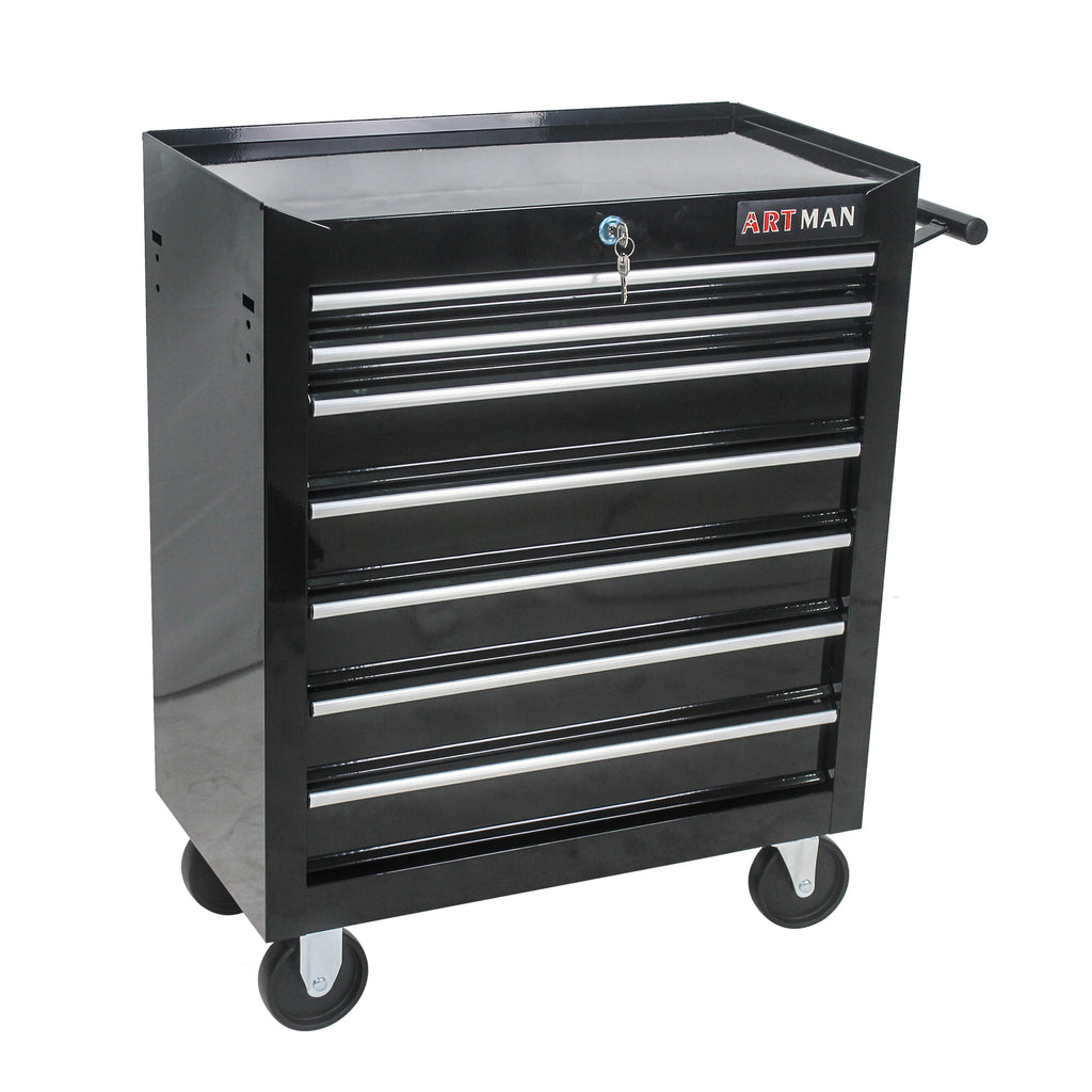Lockable removable tool box attachment on tool cart top