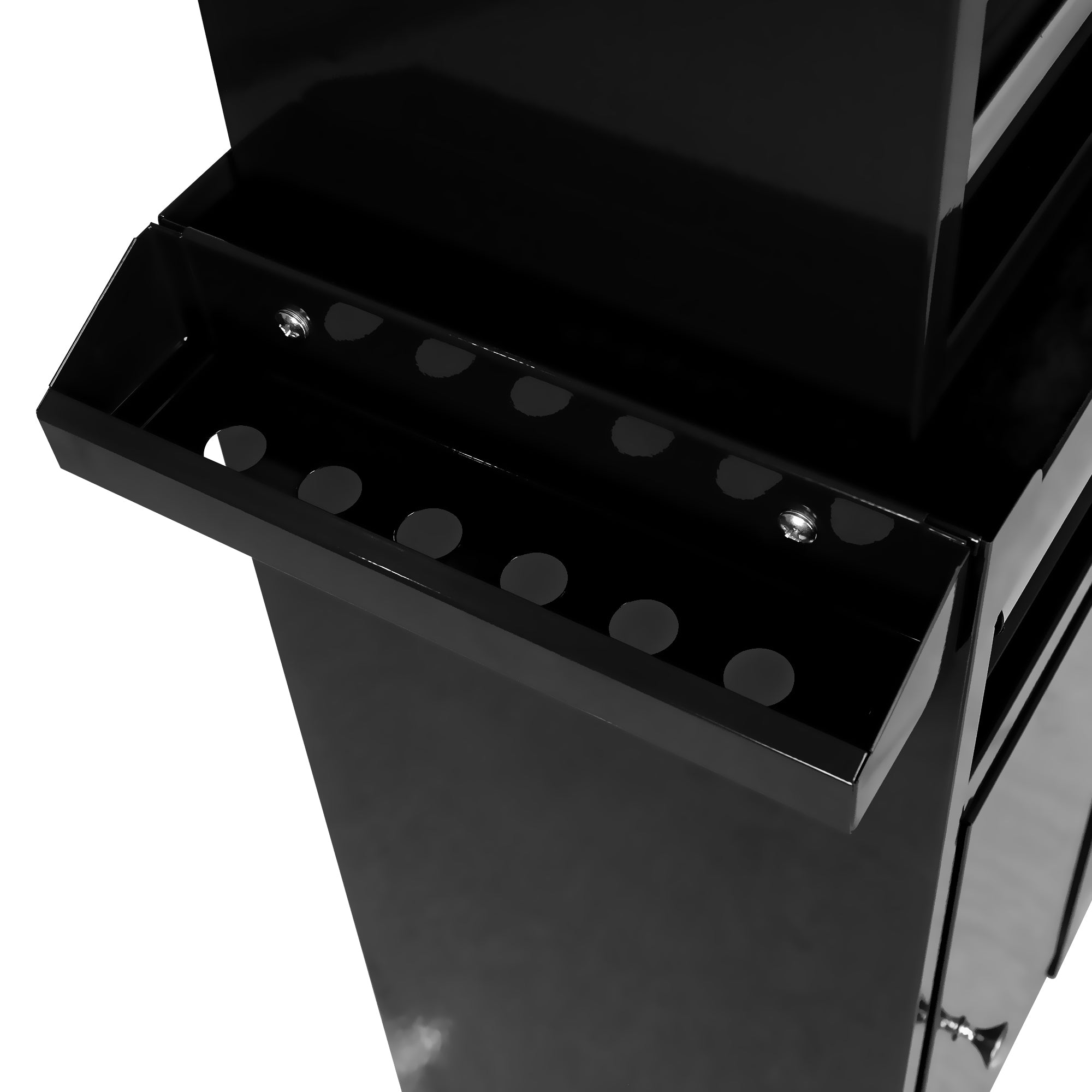 Tool chest interior adjustable shelf and bolts