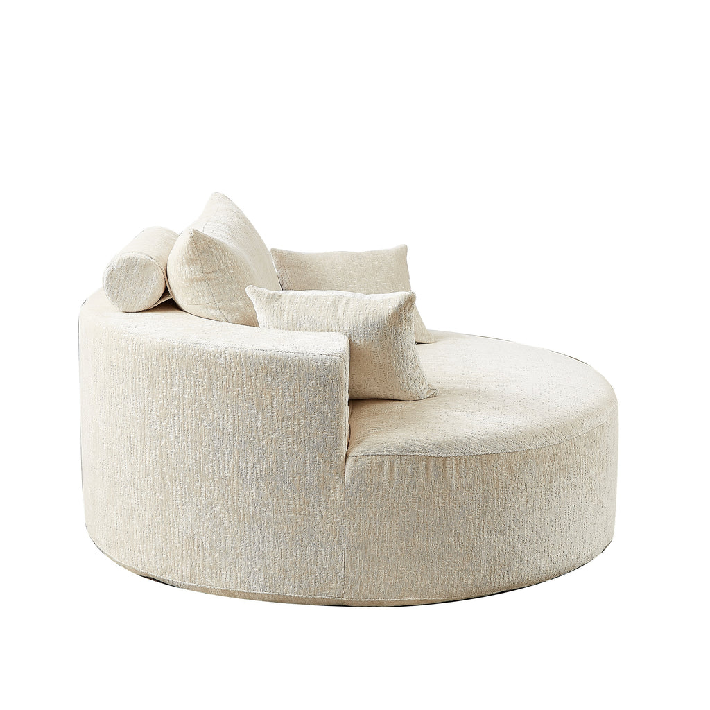 Soft beige chenille upholstery texture close-up