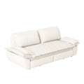 73.2'Queen Pull Out Sofa Bed,3-in-1 Convertible Sleeper Sofa,Multi-Functional Velvet Loveseat Bed,Beige/White