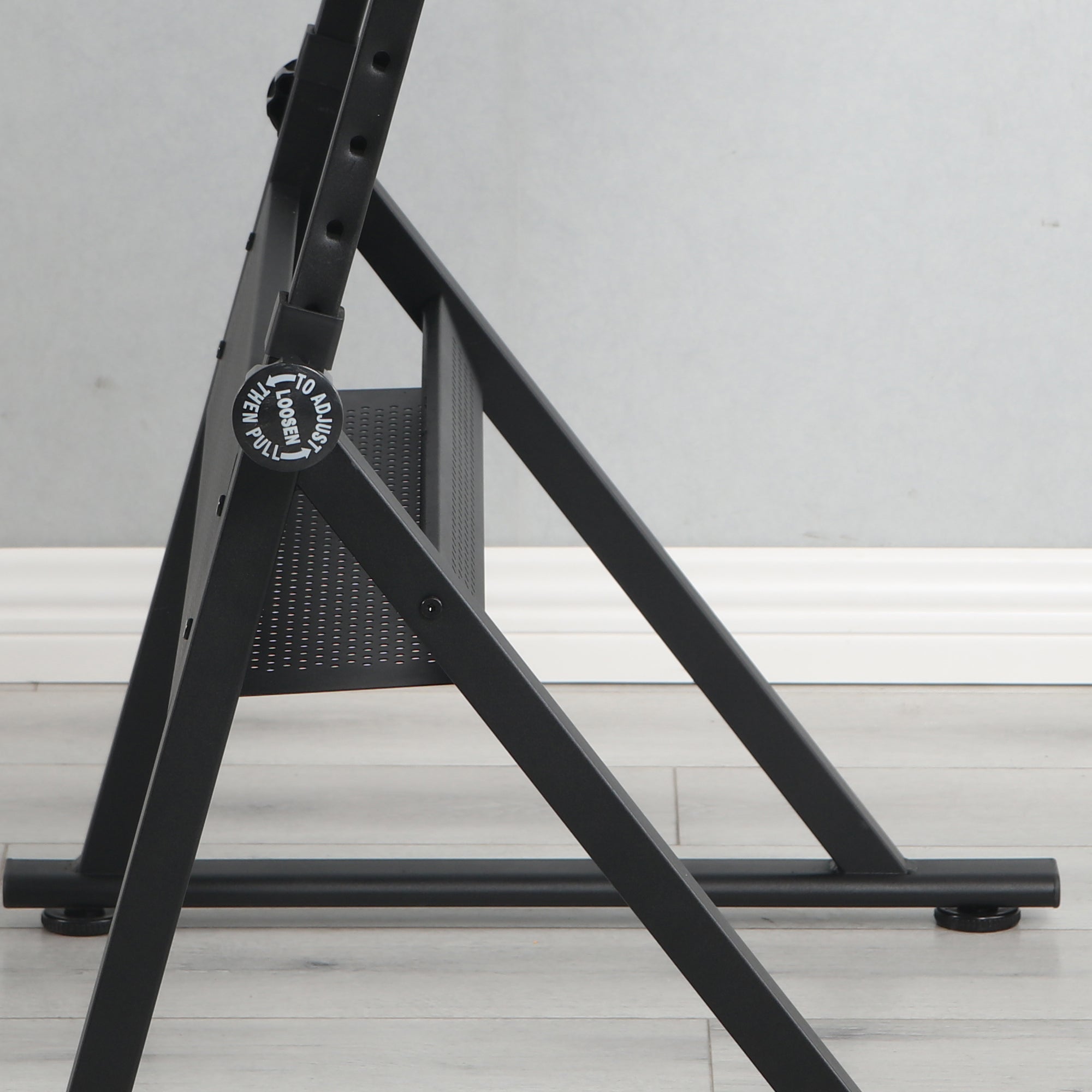 Adjustable Glass Drafting Table with Metal Drawers & Stool