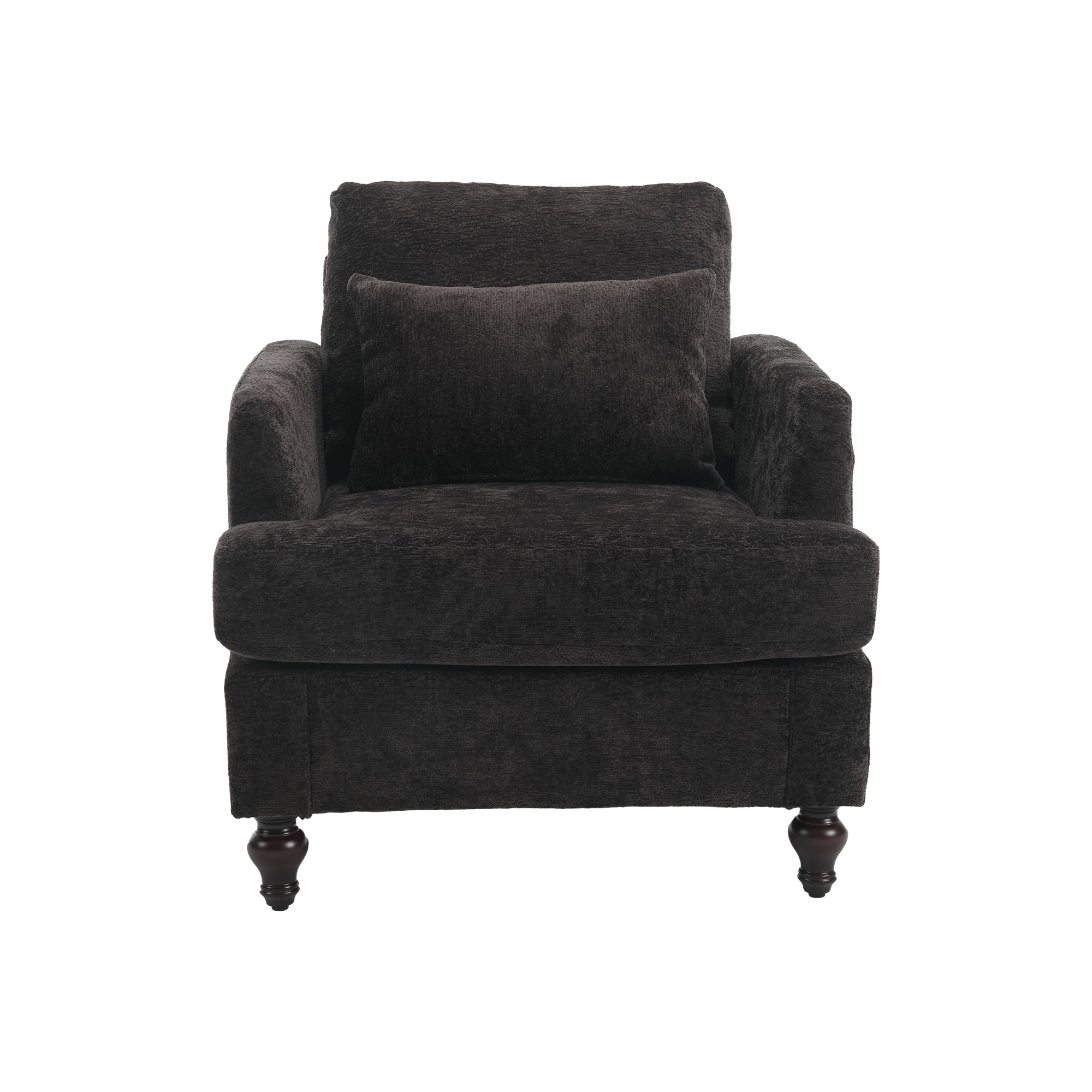 Black tufted club chair bedroom or office setting