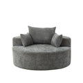 Grey chenille fluffy single seat chair — front view