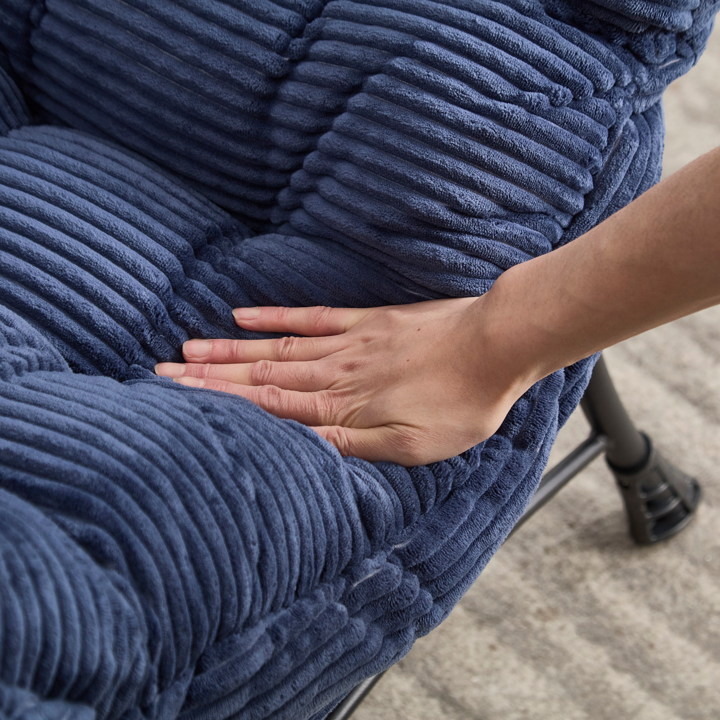 Compact lounge chair with ottoman for small spaces