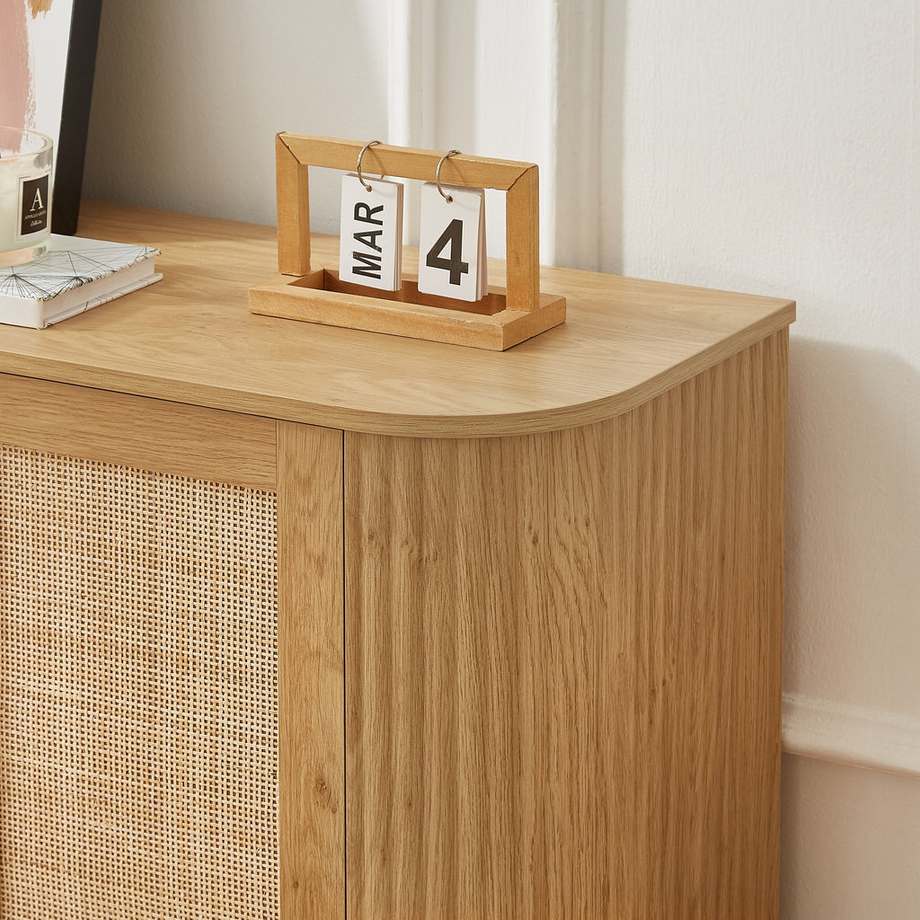 Push-to-open compression spring cabinet door