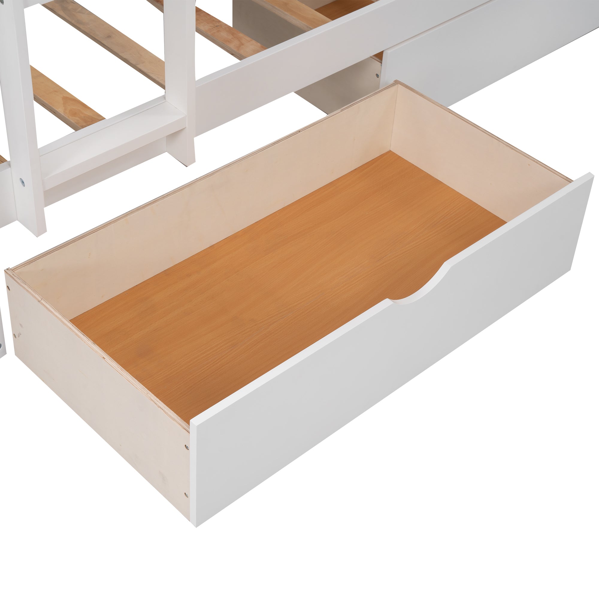 White twin triple bunk bed with loft — product photo