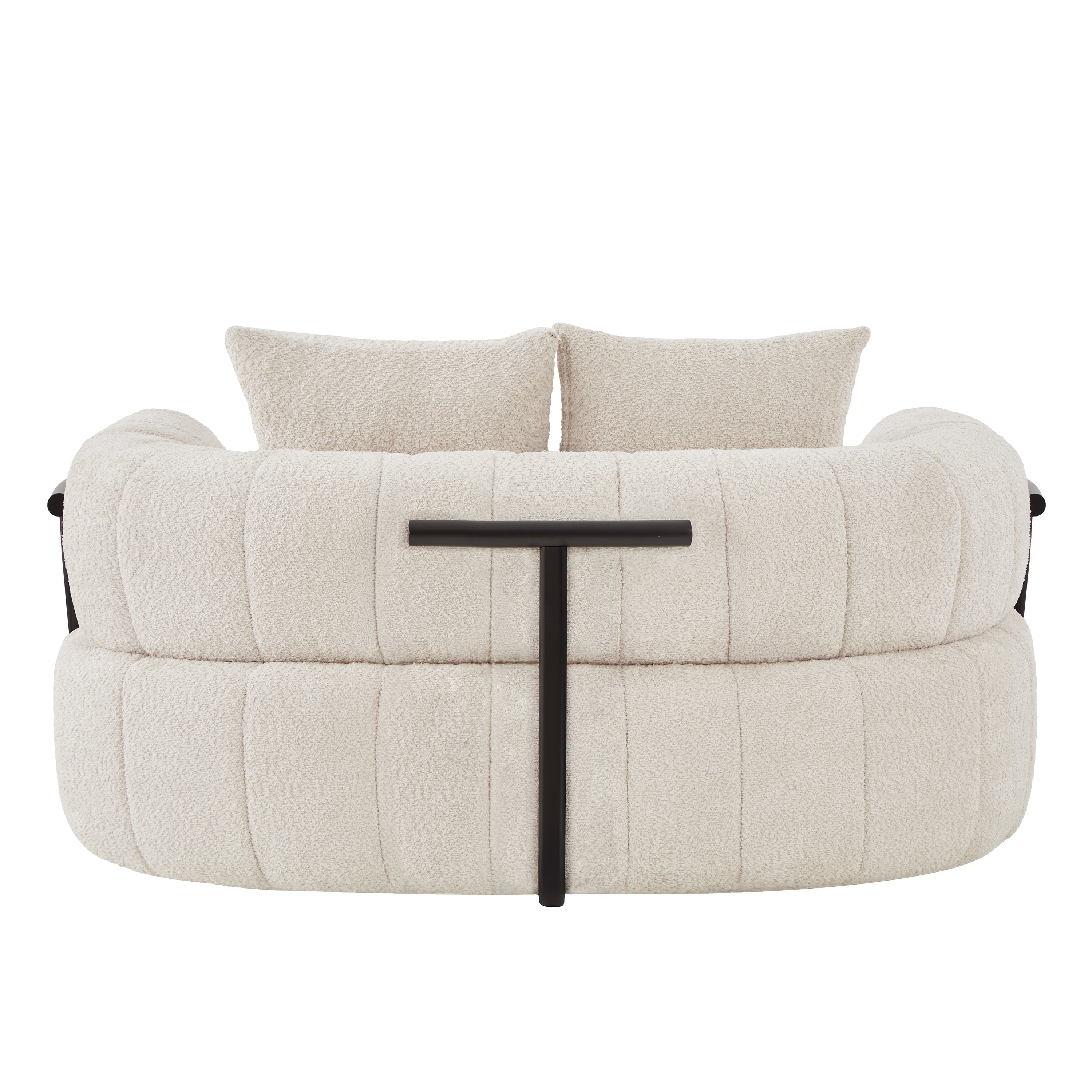 Beige boucle single sofa chair bedroom lounging
