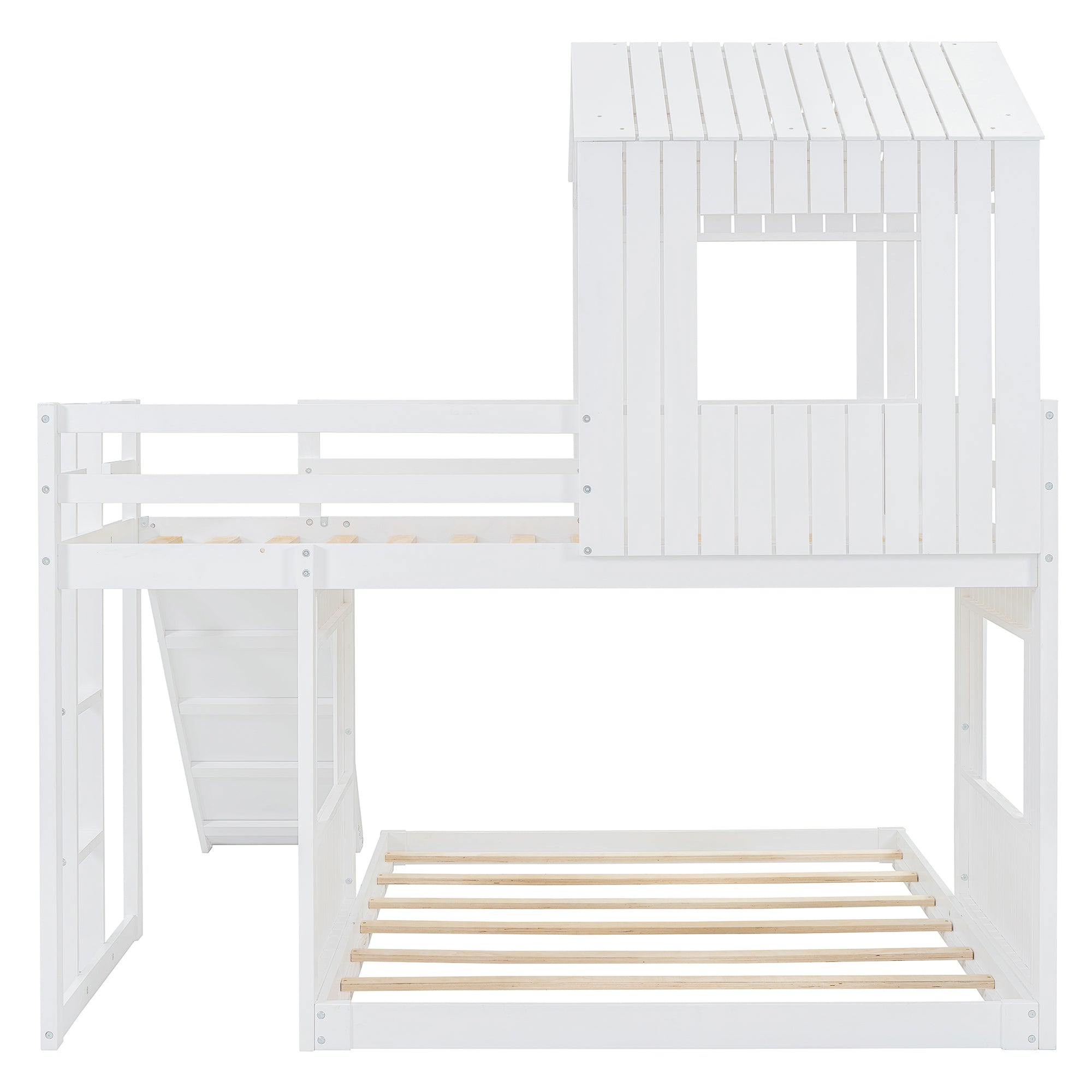 Twin over full bunk bed with slide lifestyle photo