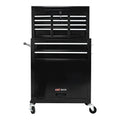 Black 8-drawer rolling tool chest with lock — front view