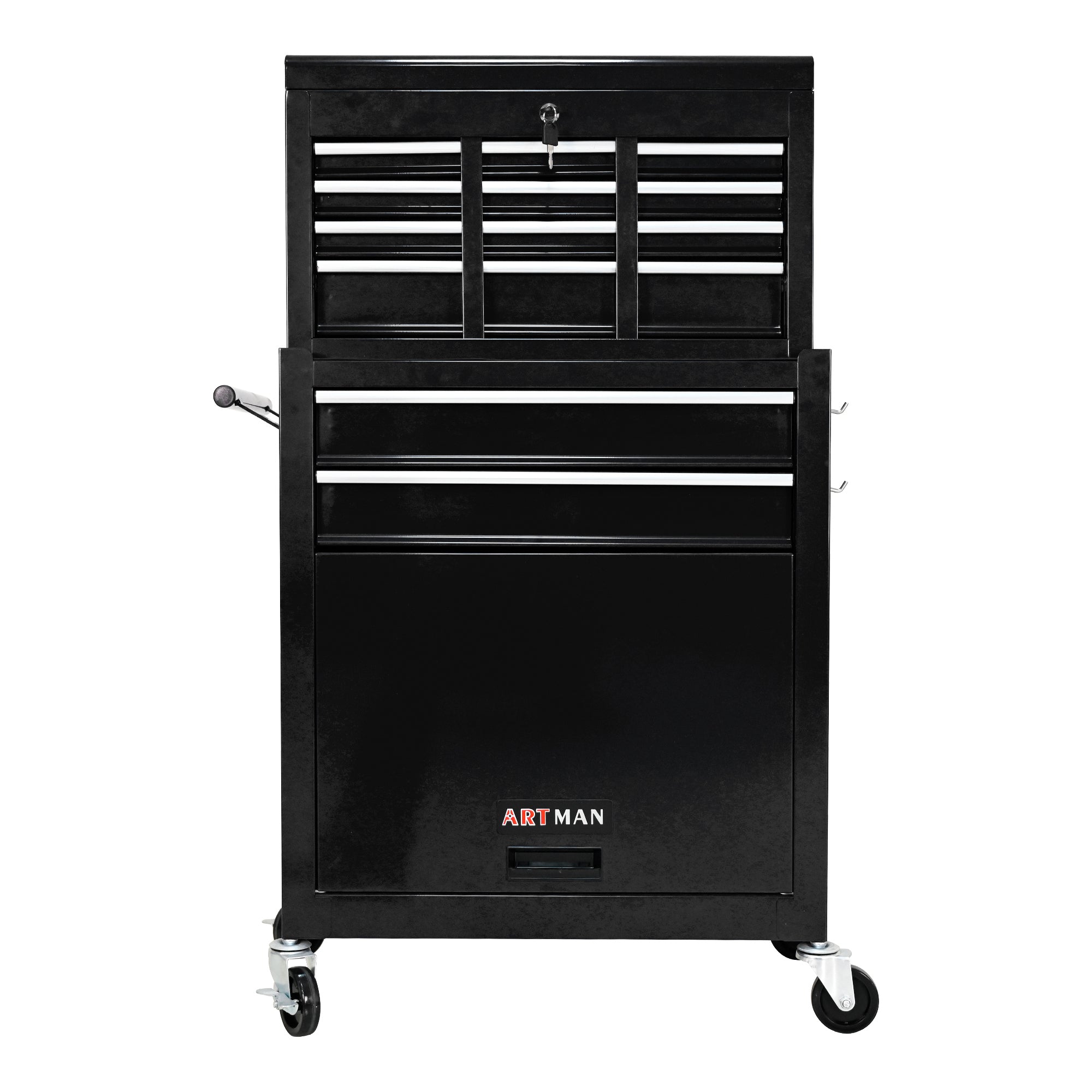 8-Drawer Rolling Tool Chest with Lock — Metal Tool Storage Cabinet
