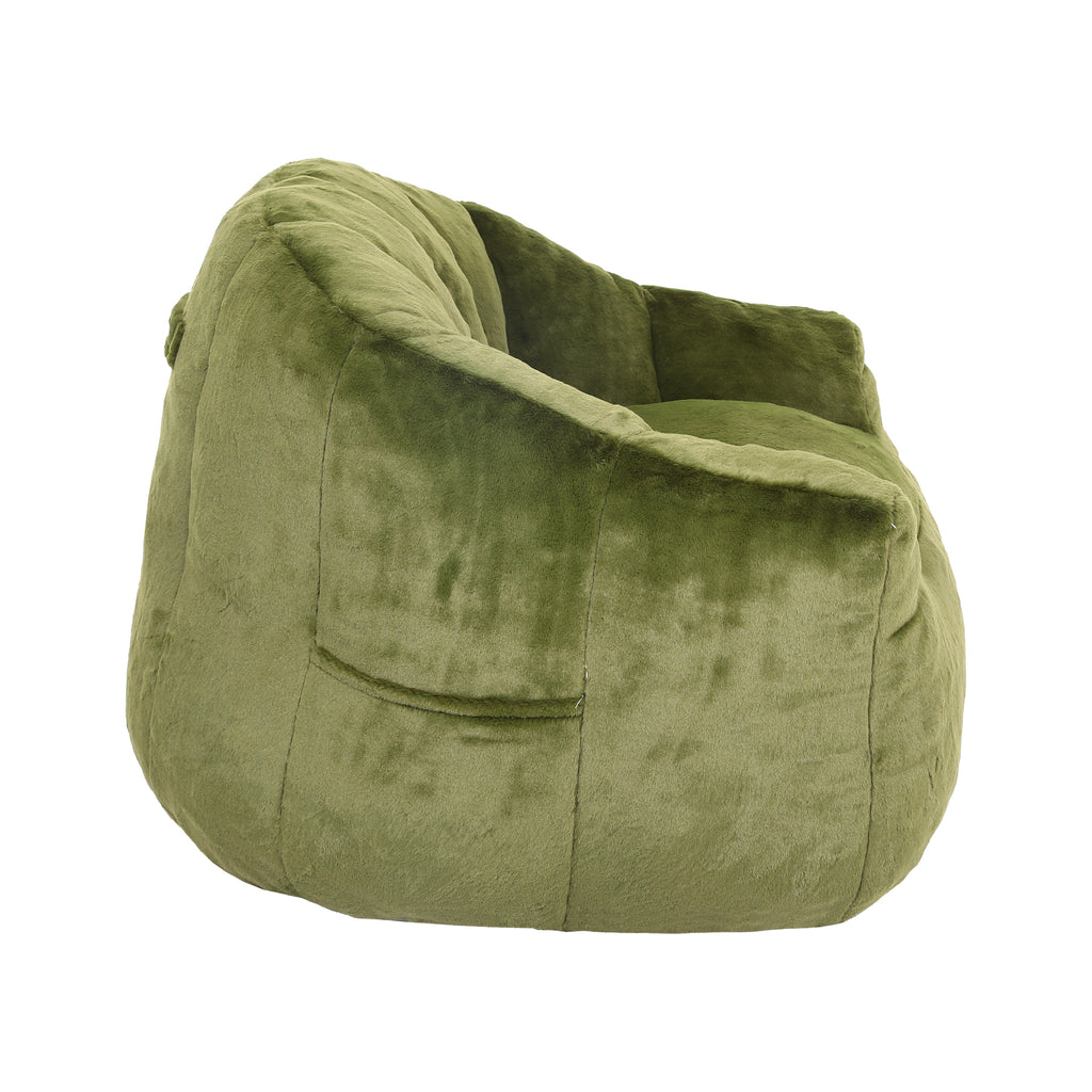 Green bean bag sofa chair for reading nook