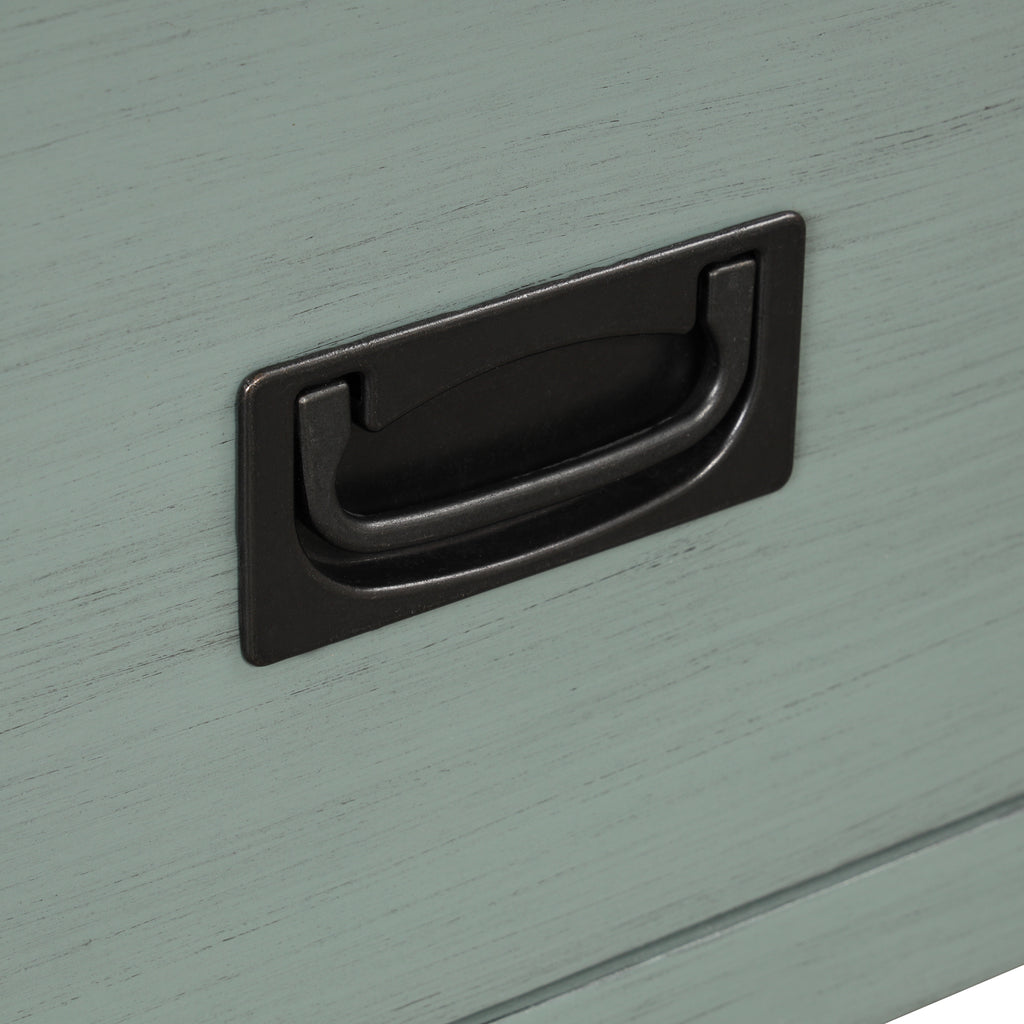 Farmhouse console table solid pine wood construction detail