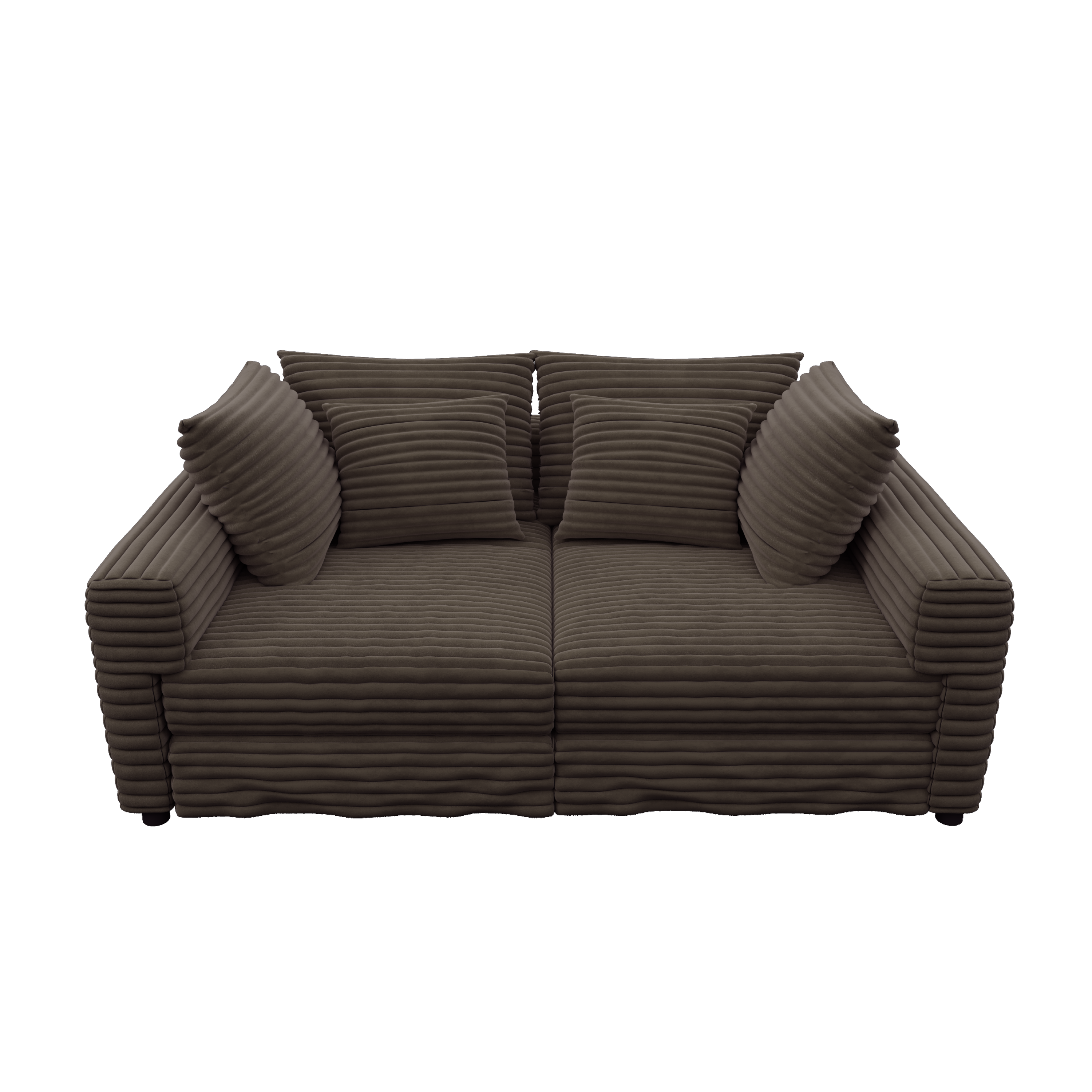 102.4 'Plush Corduroy 4-Seat Sofa,Modern Comfy Upholstered Sofa Cloud Couch,Deep Seat Couches with Soft Pillows and 3 Ottomans,Convertible Sofa Lounge Chair,Black(Old SKU:W1885S00287)