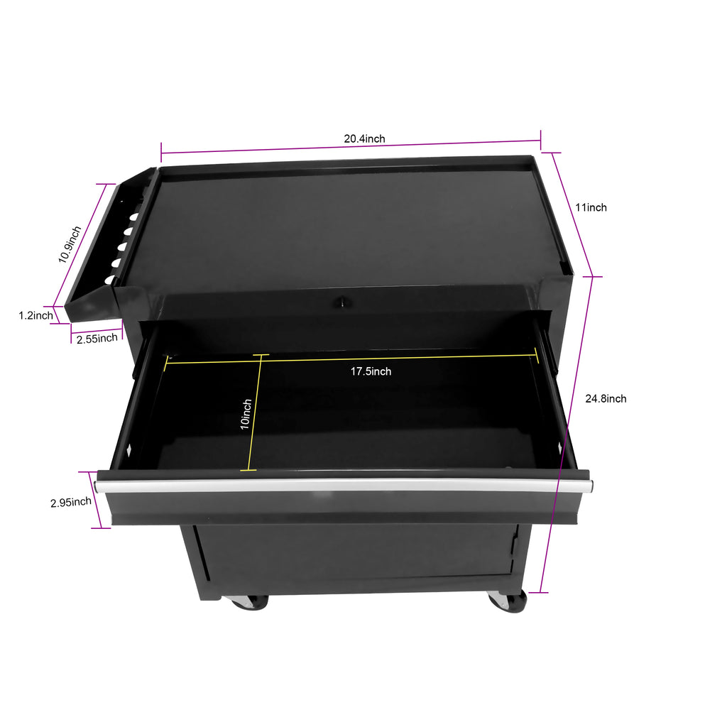 Four-wheel rolling tool storage cabinet
