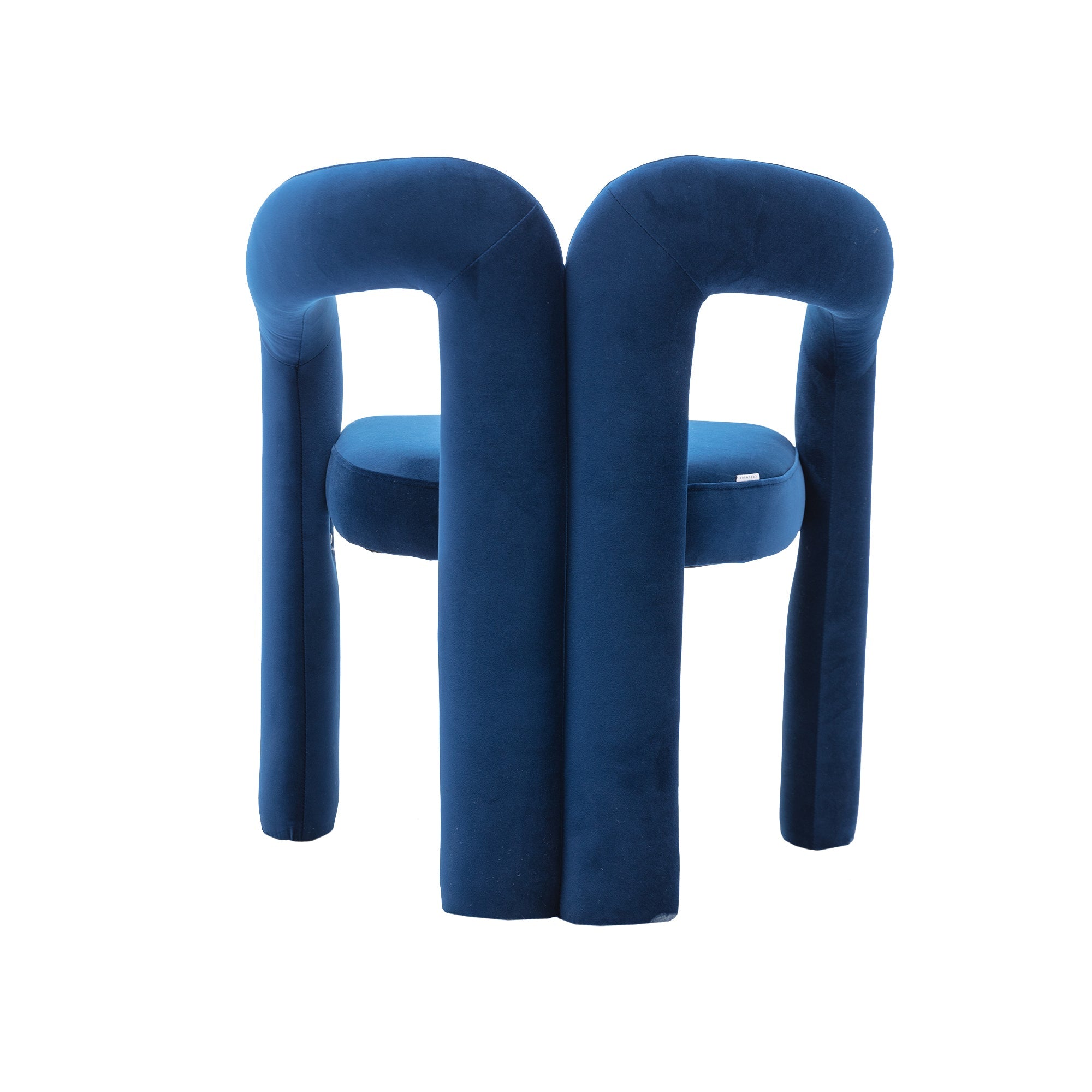 Velvet Barrel Accent Chair Set of 2 — Wood Legs