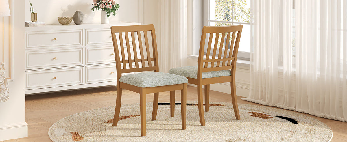 2-Piece Modern Scandinavian Dining Chairs, Curved Wood Backrest with Gray Fabric Seat, Finish for Dining Room and Apartment, Easy to Assembly -BLACK