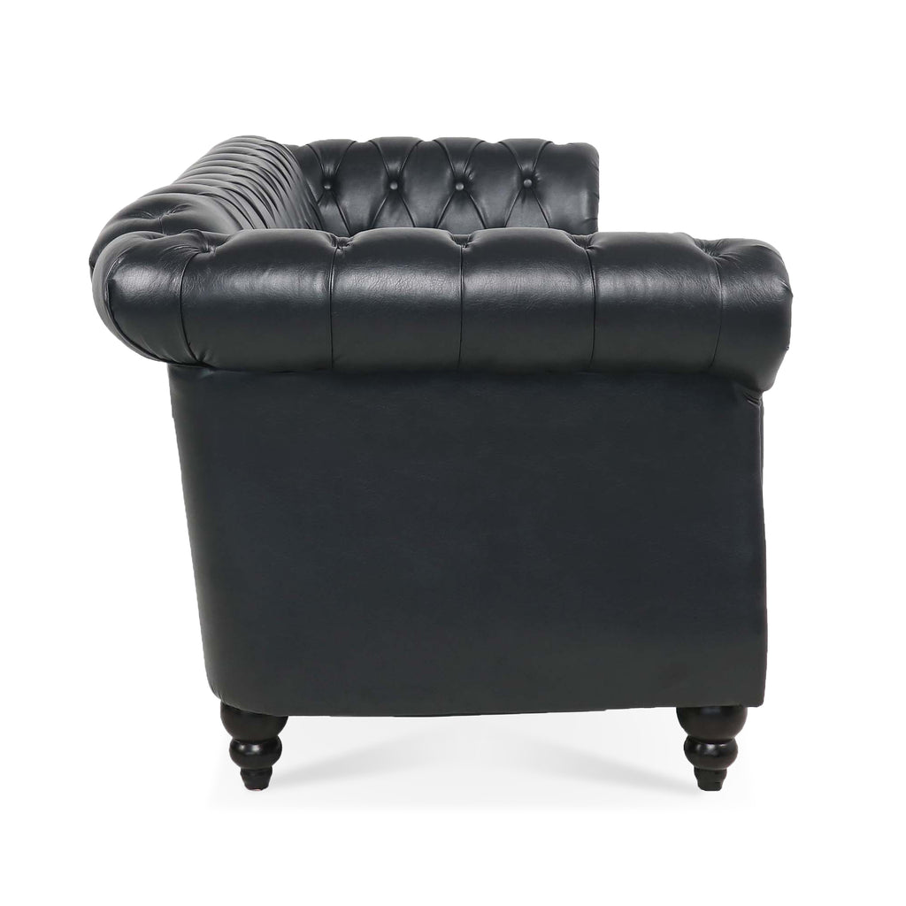 Rolled arm Chesterfield sofa — side profile