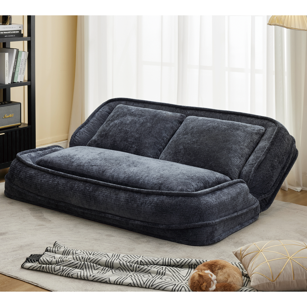 Dark gray lazy sofa bedroom cozy corner placement