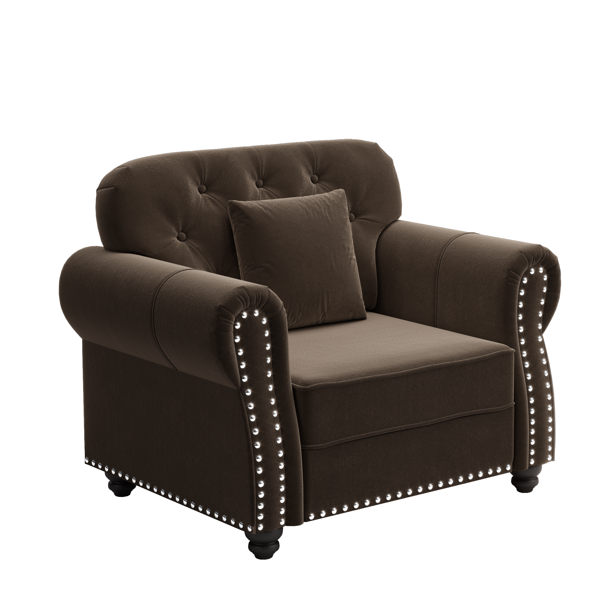 Solid wood frame and cushion construction detail