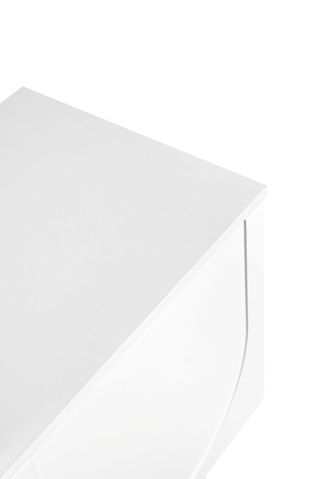 White TV stand cabinet interior shelving