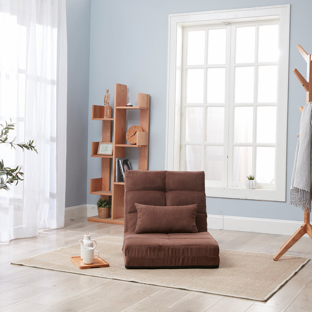 Compact brown sofa bed for guest room