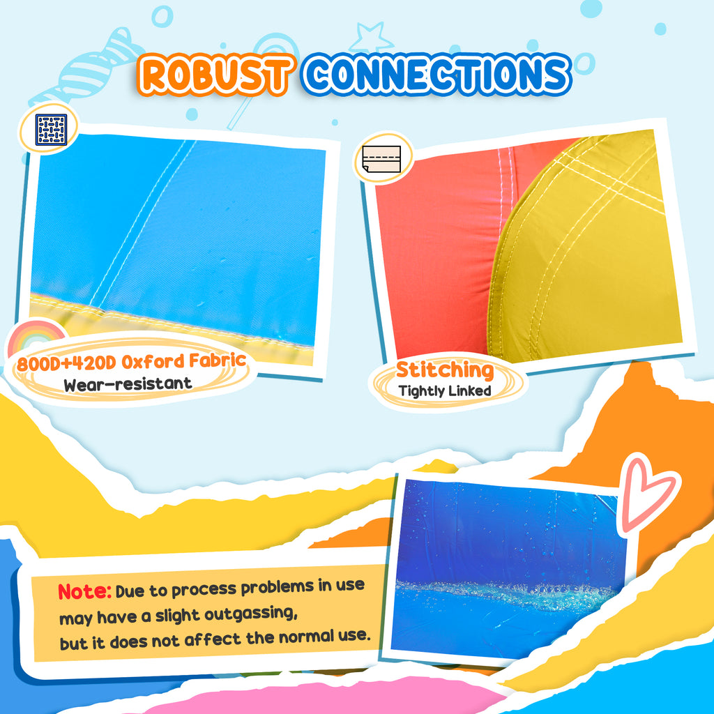 Colorful kids bounce house jumping castle outdoor setup